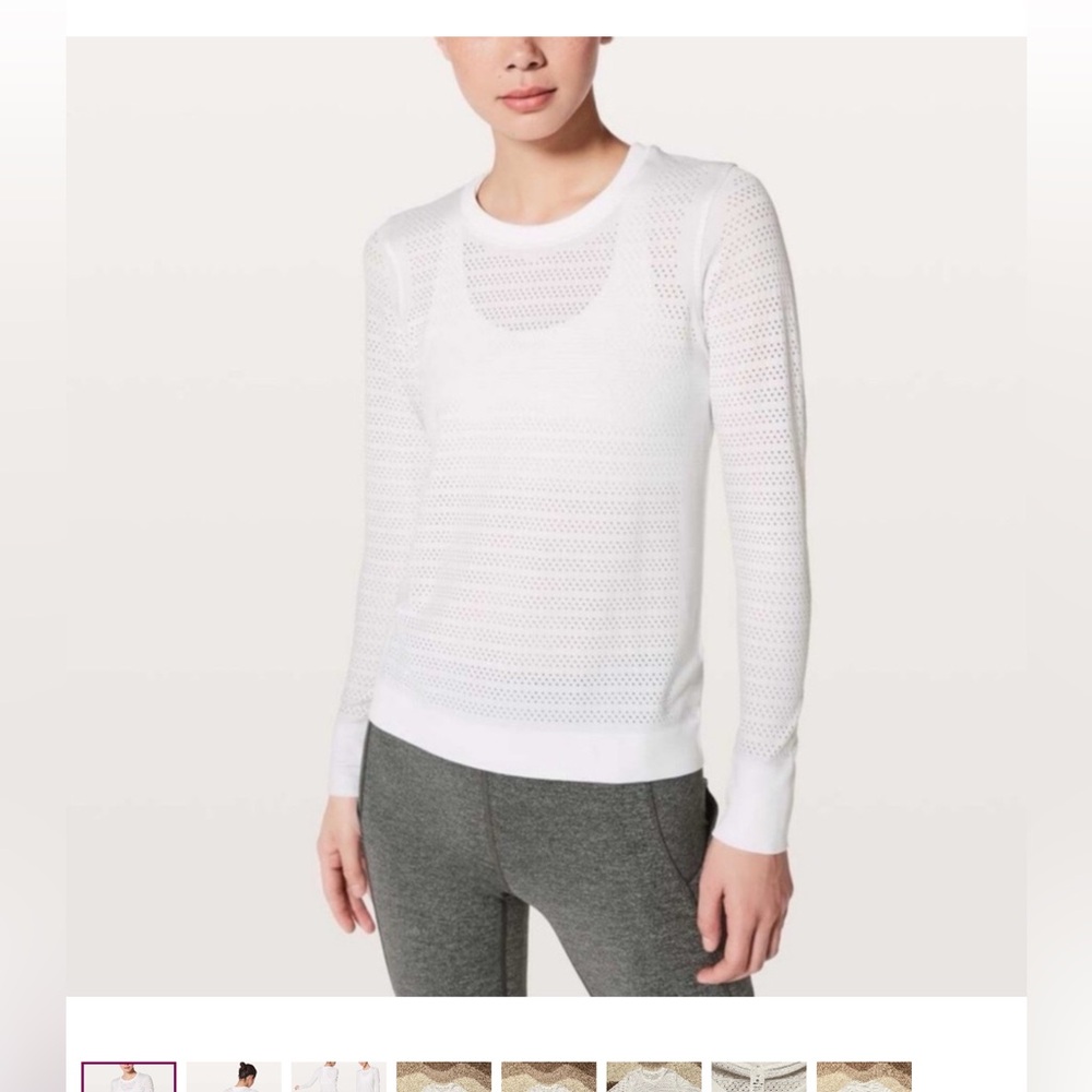 🌼Lululemon Breeze By Long Sleeve Sz 6 *Squad In White / White